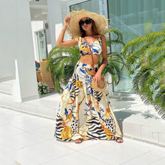 Sexy Temperament Suspender Print Dress