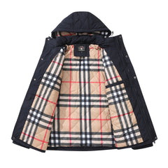 Men's Winter Warm Plaid Parka Jacket