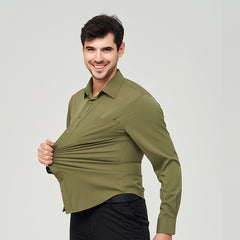 Men's Large Size Stretch Business Casual Shirt