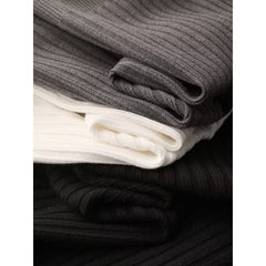 Men's High-End Half Zip Lapel Striped Solid Color Sweater