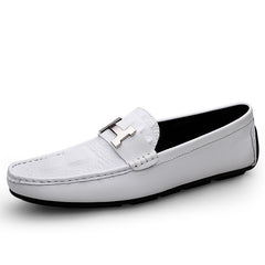 Crocodile-print Driving Loafers