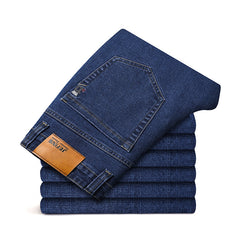 stretch straight-leg baggy jeans