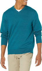 Men's Solid Color V-neck Sweater