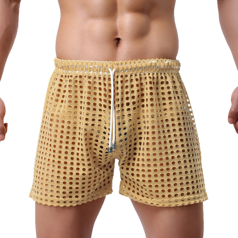 Men's New Loose and Sexy Mesh Hollow Shorts