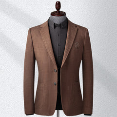 Embroidered slim fit trendy casual suit