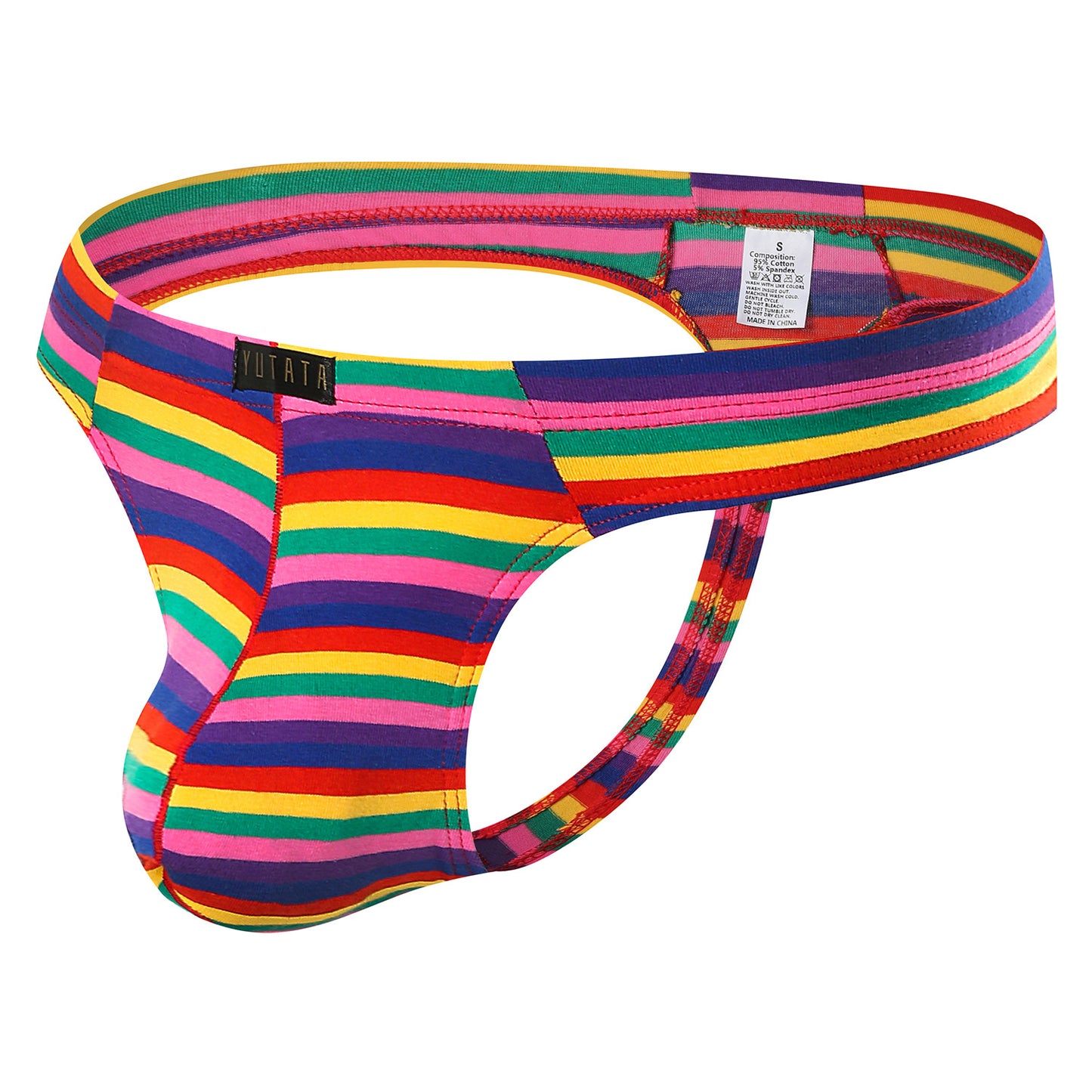 Colorful Milk Silk Striped Low Waist Sexy Thong