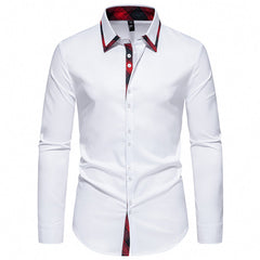 Men's Plaid Contrast Long Sleeve Shirt