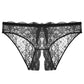 Sexy Crotchless Transparent Hot Slit Lace Panties