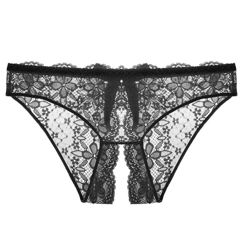 Sexy Crotchless Transparent Hot Slit Lace Panties