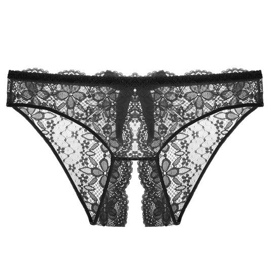 Sexy Crotchless Transparent Hot Slit Lace Panties