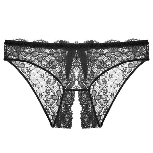 Sexy Crotchless Transparent Hot Slit Lace Panties