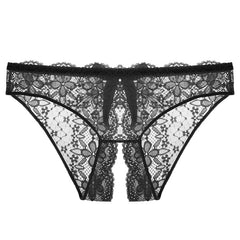 Sexy Crotchless Transparent Hot Slit Lace Panties