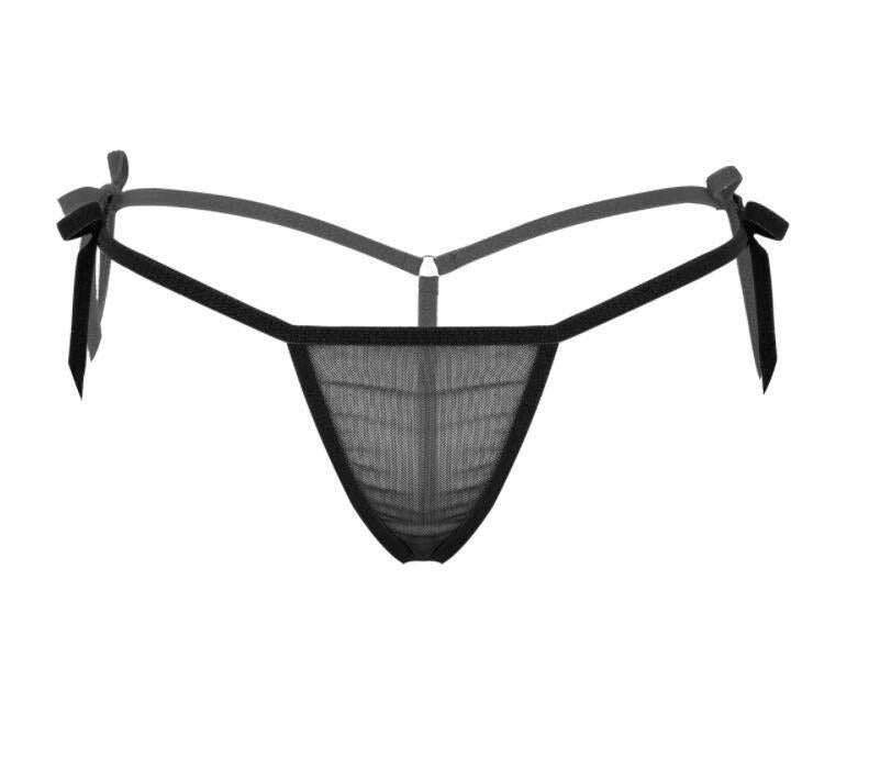 Men's Sexy Low Waist Mesh Transparent Thong