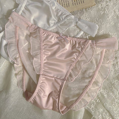 Premium satin lace sheer low rise panties