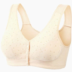 Cotton front buttoned large size wire-free bra