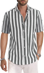 2024 Men's Fashion Striped Lapel Resort Shirts