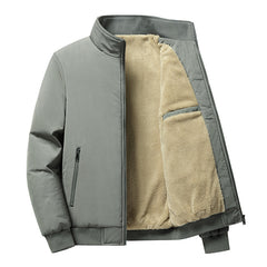 Men's Velvet Thickened Winter Casual Stand Collar Large Size Jacket