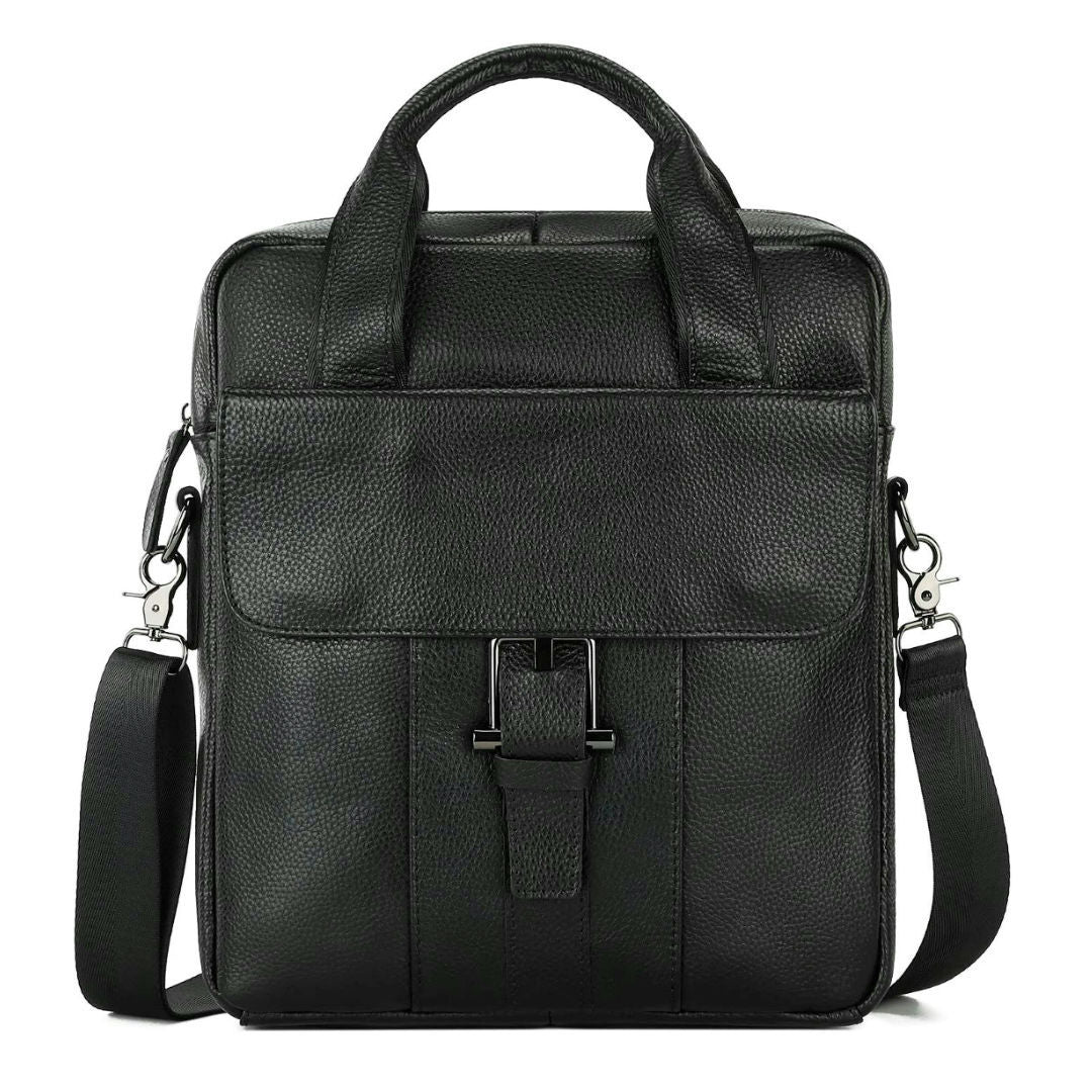 Top layer cowhide business vertical handbag