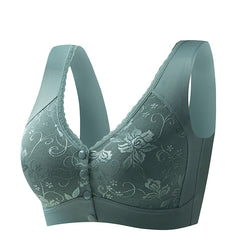 Front button no wire bra