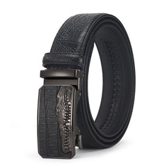 Men's New Automatic Buckle Crocodile Pattern Leather Business Casual Belt
