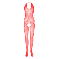 Men's one-piece fishnet stockings jacquard suspenders hollow