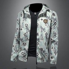 2024 Men's New Fashion Printed Casual All-match Hooded Jacket