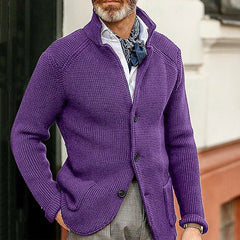 Fashionable casual long-sleeved solid color knitted sweater