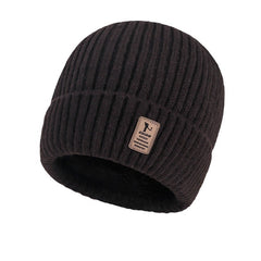 Men's Plus Velvet Thick Warm Ear Protection Knitted Hat