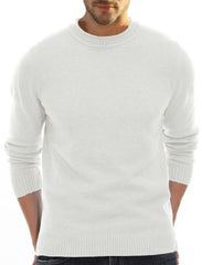Men's Solid Color Bottoming Round Neck Casual Sweater