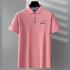 Men's Short-sleeved Business Casual Loose Fashion Embroidered Polo Shirt