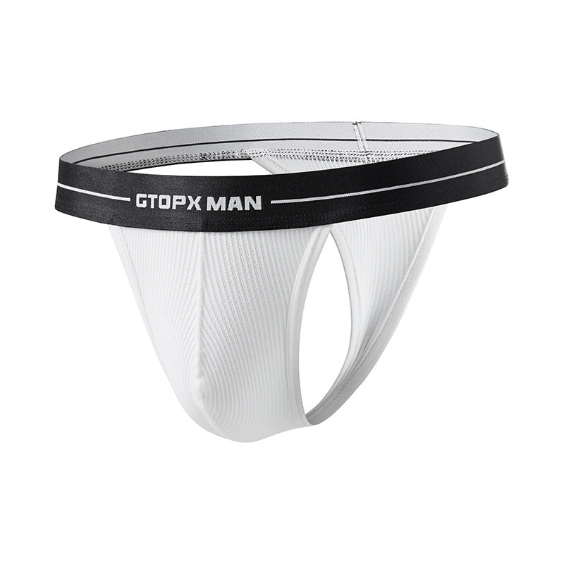 Men's personalized striped mesh sexy thong