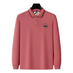 Men's Lapel Business Casual Embroidered Polo Shirt