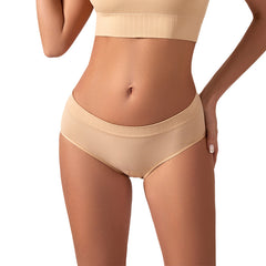 [ 5PCS ] Cotton Large Size Seamless Sexy Solid Color Panties