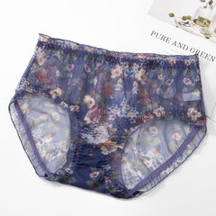 Sexy tulle seamless floral panties