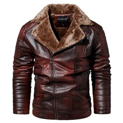 Men's Winter Fleece Leather Jacket
