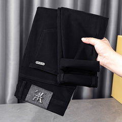 Men's Pure Black High-end Jeans