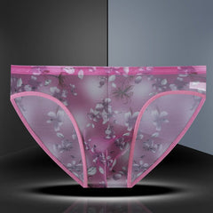 Men's Transparent Ice Silk Sexy Seamless Breathable Mesh Briefs