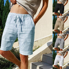Men's Loose Cotton and Linen Breathable Sports Casual Shorts