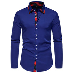 Men's Plaid Contrast Long Sleeve Shirt