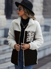 New Casual Loose Round Neck Spliced Double-sided Velvet Jacket