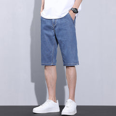 Men's All-match Straight Ice Silk Denim Shorts