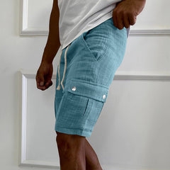 Men's New Cotton and Linen Casual Drawstring Shorts
