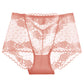 High-waisted Lace Seamless Rose Mesh Floral Briefs