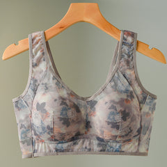 Seamless mesh lace thin wire-free bra