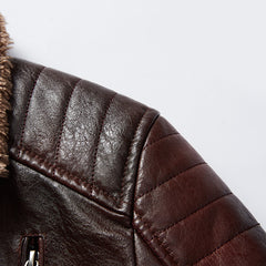 Men's Winter Fleece Leather Jacket
