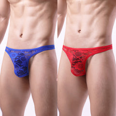 Men's Sexy Lace Transparent Thong
