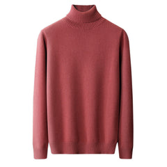 Men's 100% Wool Casual Thick Warm High Collar Sweater