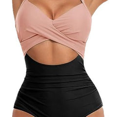 Sexy backless print swimsuit