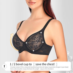 Thin lace plus size push up bra