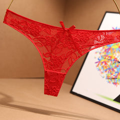 Lace Sexy Mesh Seamless Low-waist Transparent Thong